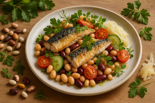 Ensalada de caballa y alubias