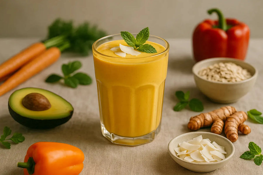 Lassi de mango con cúrcuma y kéfir