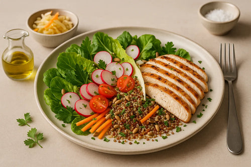 Meal prep chicory salad with chicken