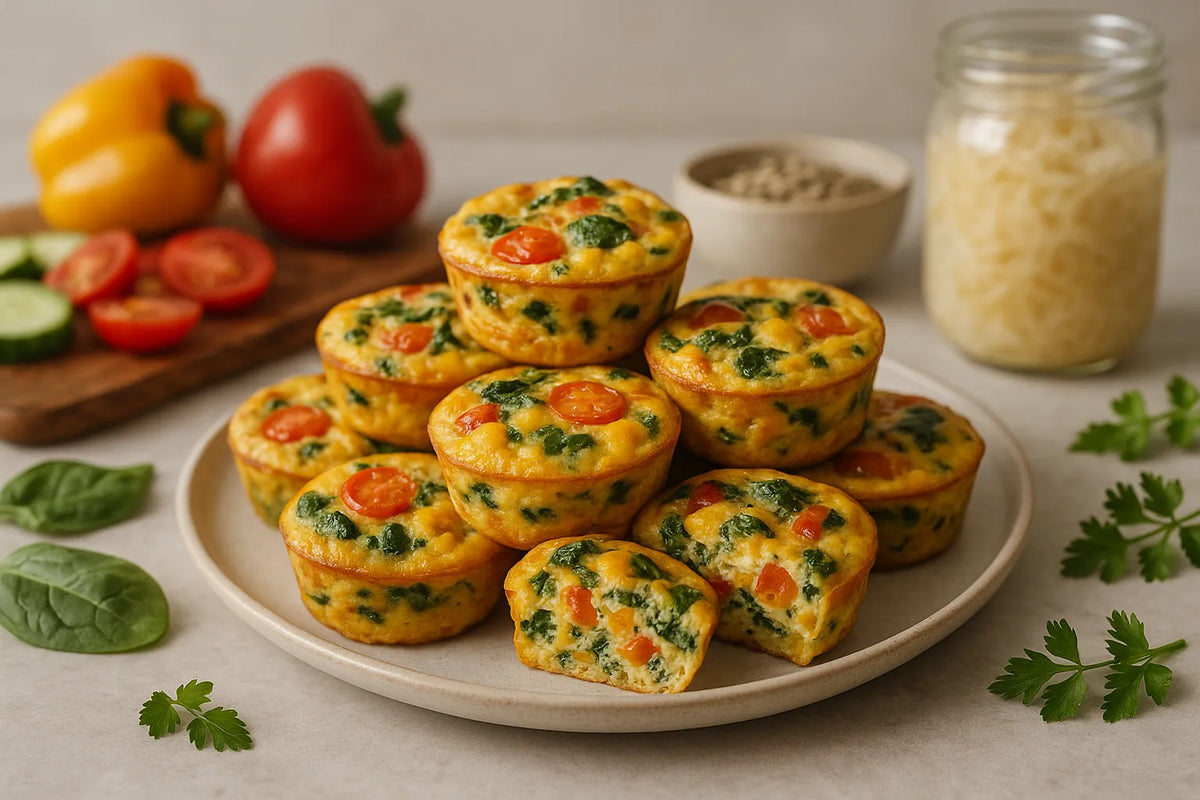 Meal prep egg muffins with vegetables