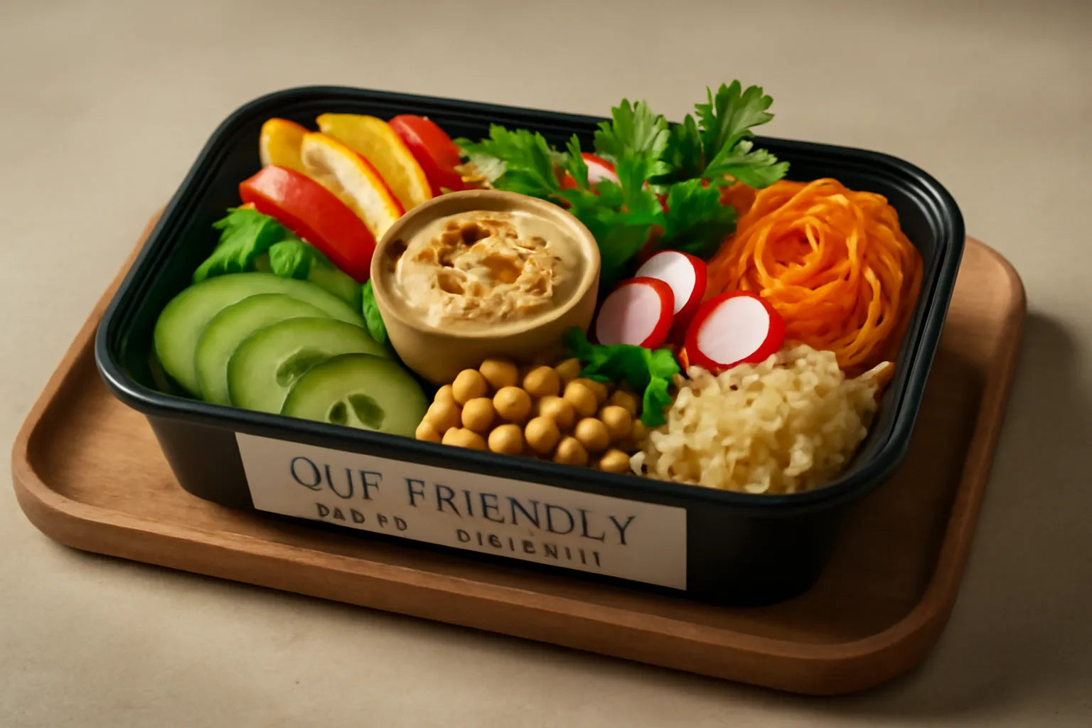 Meal prep hummus vegetable box