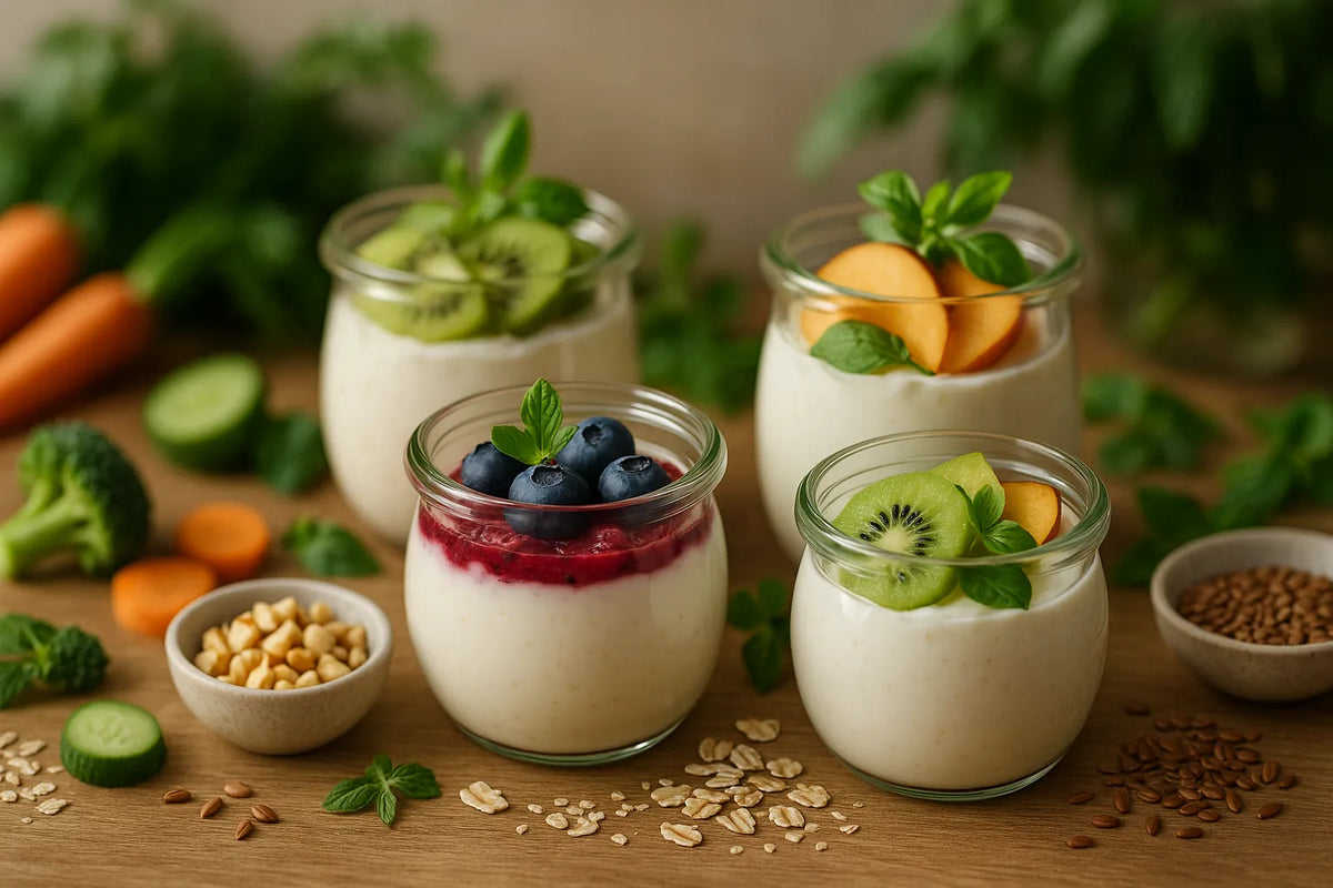 Meal prep quark jars with fruit