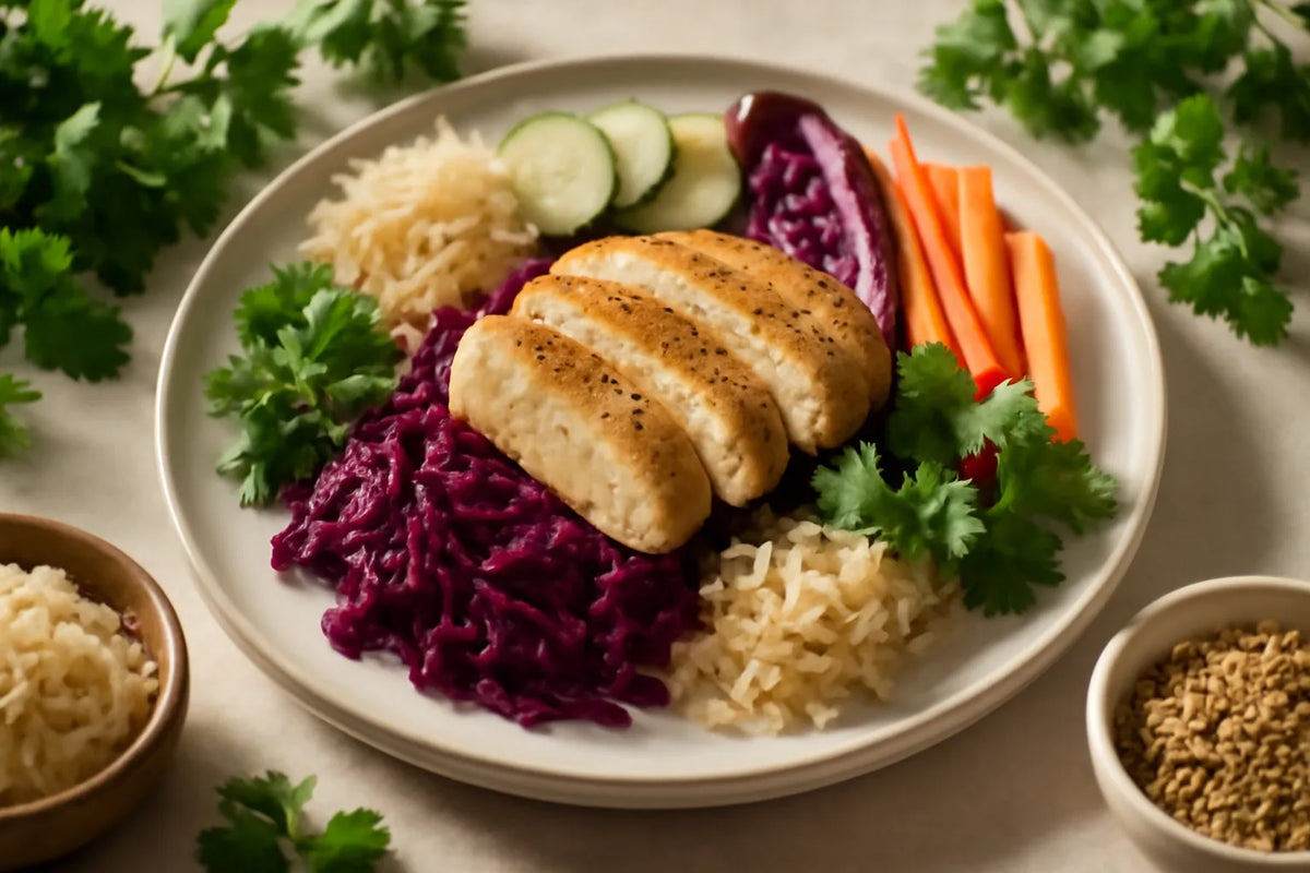 Meal prep red cabbage with chicken