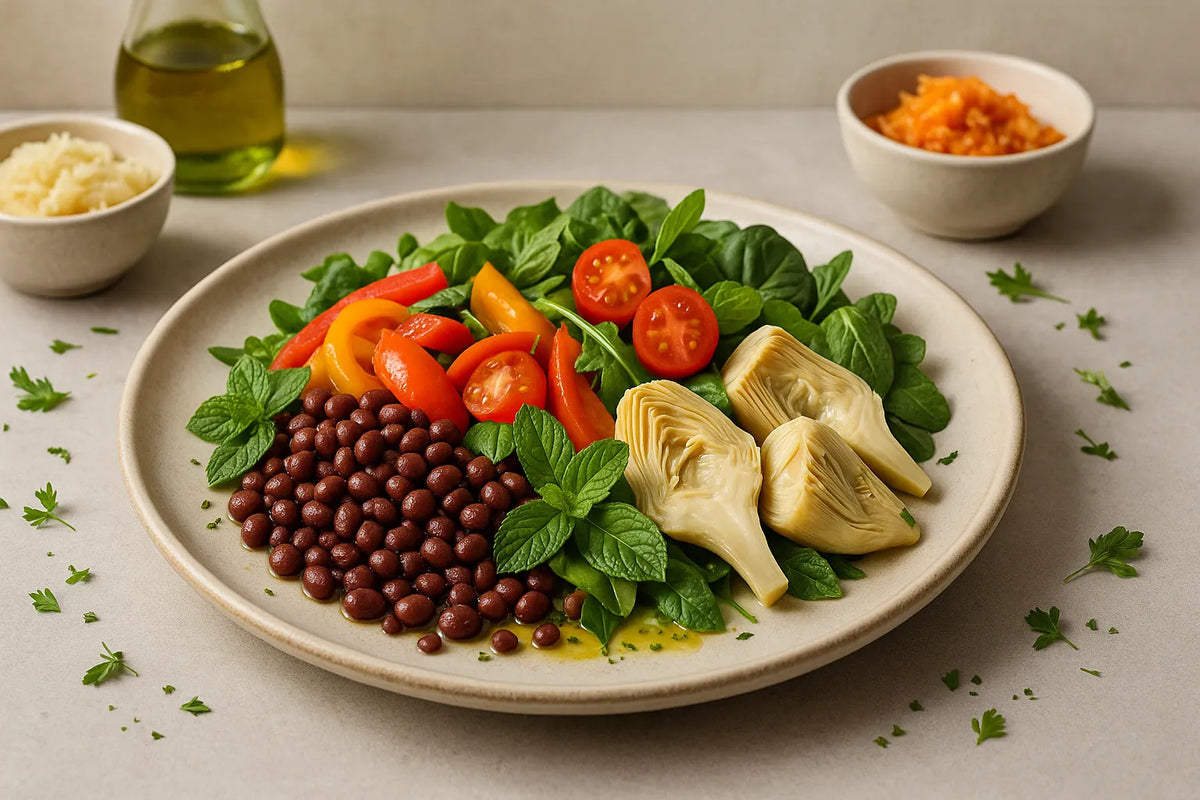 Mediterranean Adzuki Bean Artichoke Plate with Mint