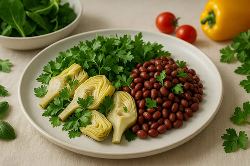 Mediterranean Adzuki Bean Artichoke Plate with Parsley