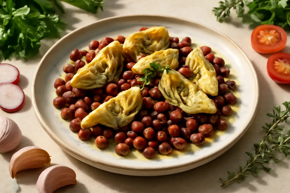 Mediterranean Adzuki Bean Artichoke Plate with Thyme