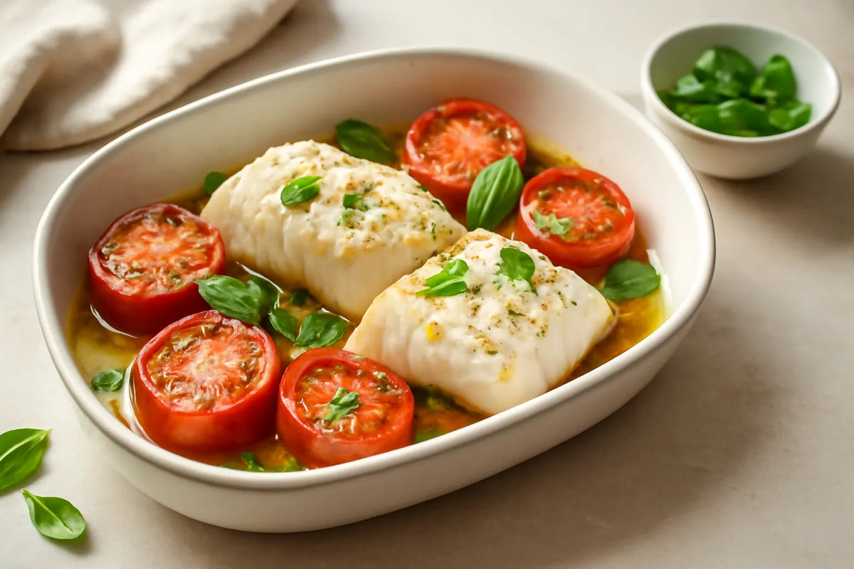 Mediterranean cod with tomatoes