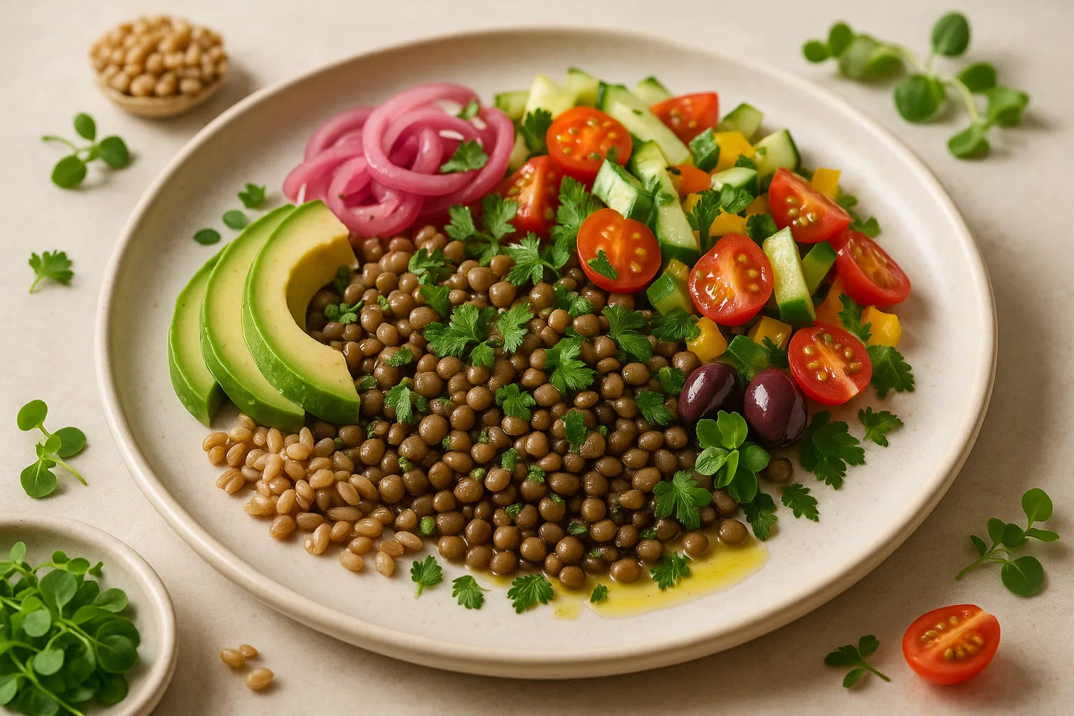 Mediterranean Cold Lentil Plate