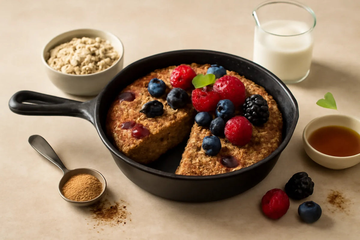 Padellata di avena, semi di lino e frutti di bosco per il supporto durante la menopausa