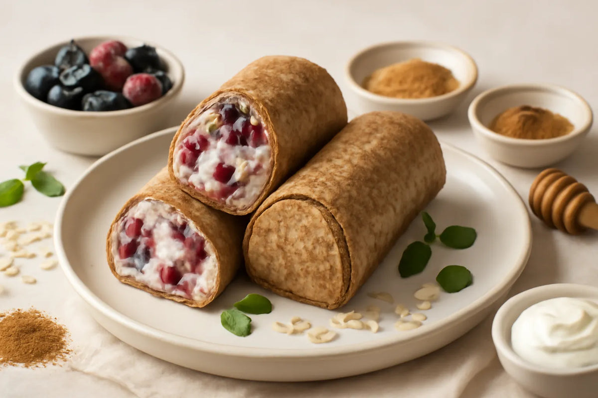 Wrap di avena, lino e frutti di bosco per il supporto durante la menopausa
