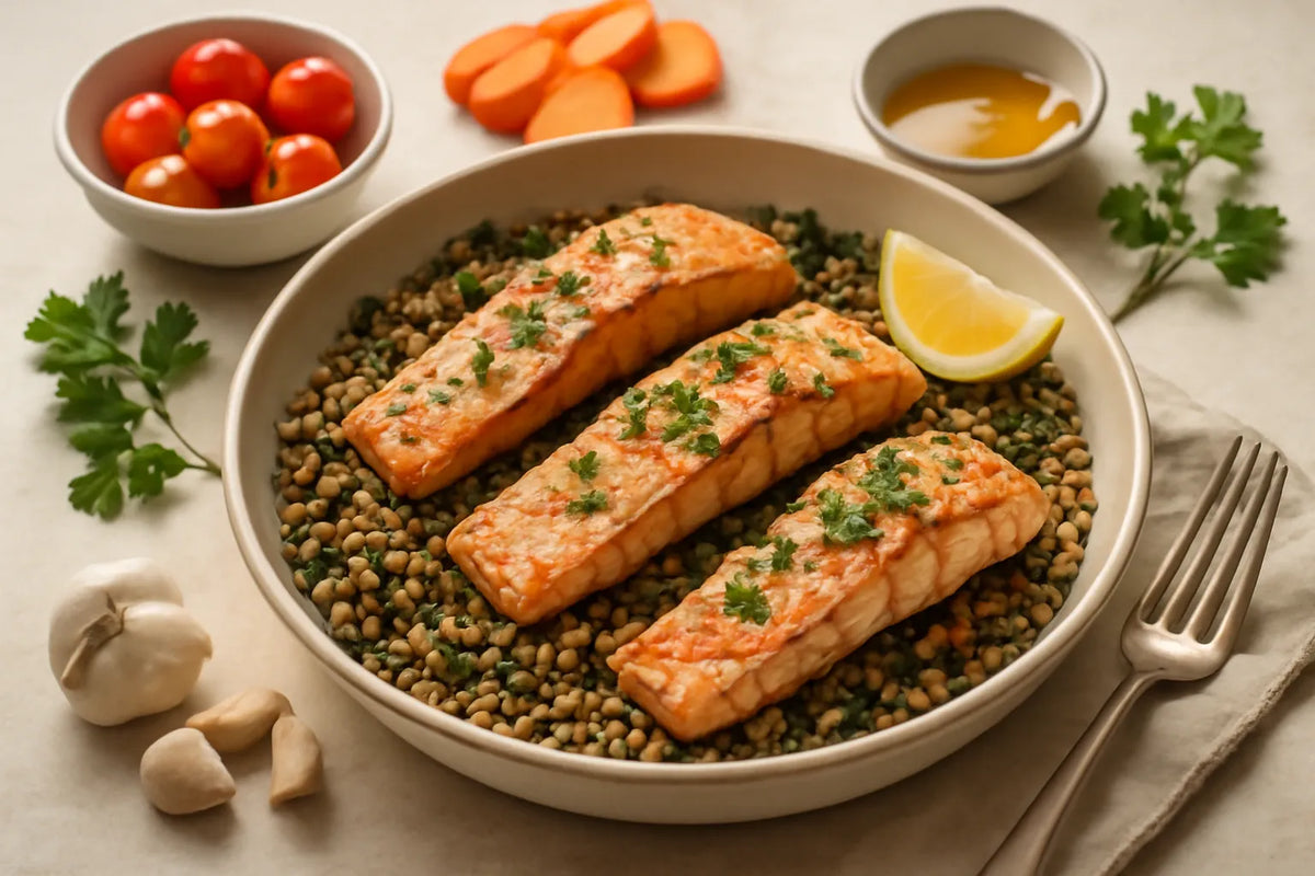Menopause Support Salmon Lentil Skillet