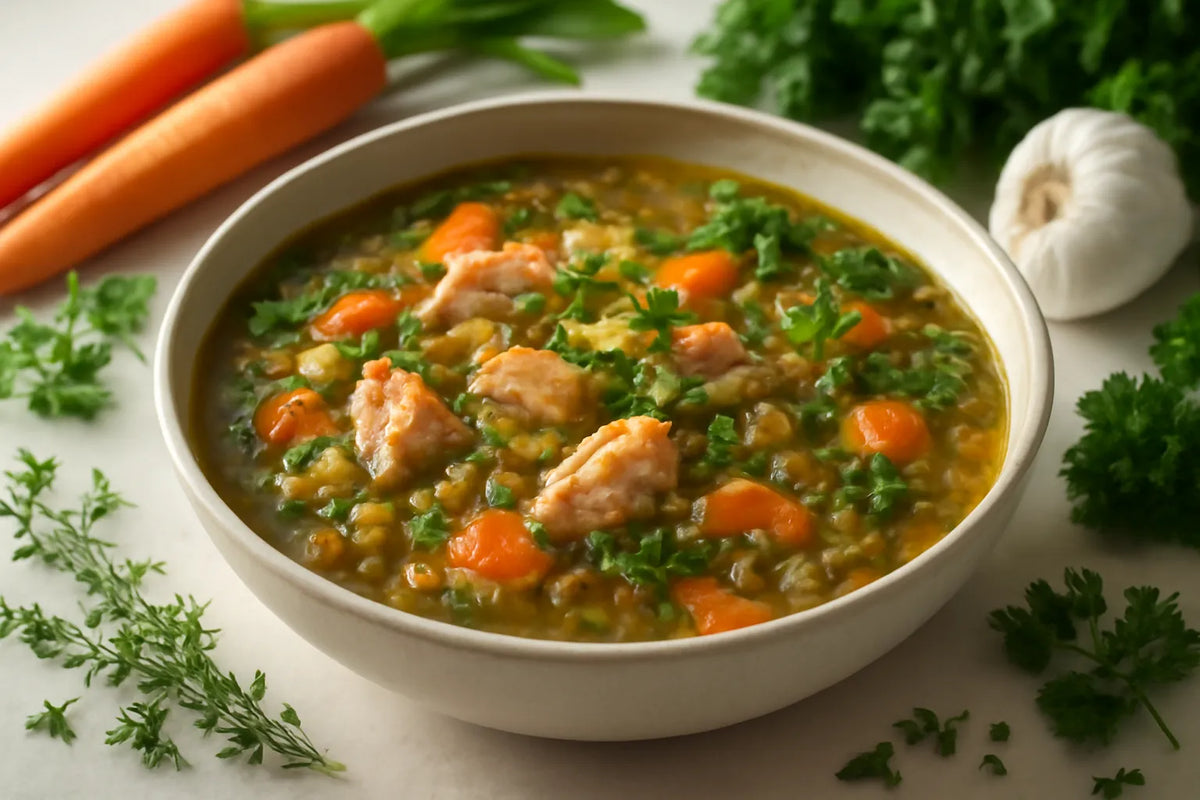 Menopause Support Salmon Lentil Soup