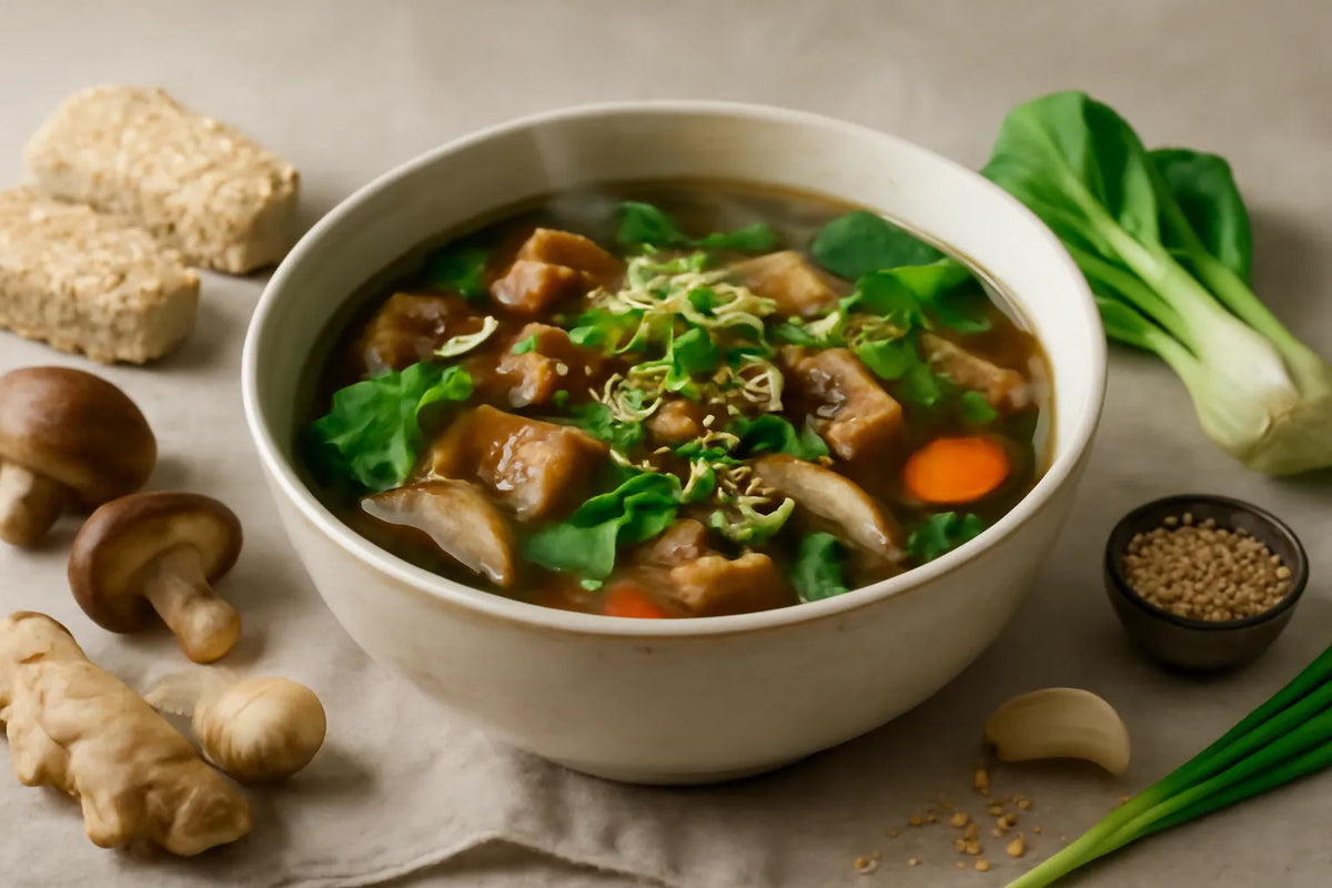 Zuppa di tempeh e sesamo per il supporto durante la menopausa