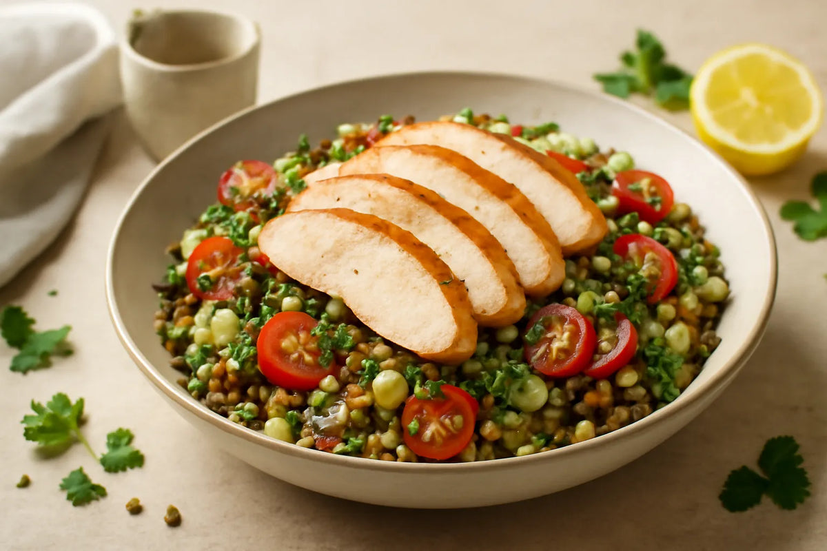Salade de dinde et de lentilles, idéale pendant la ménopause