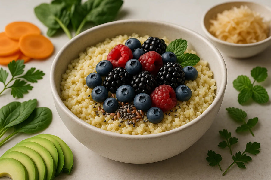 Millet Breakfast Bowl with Berries and Seeds