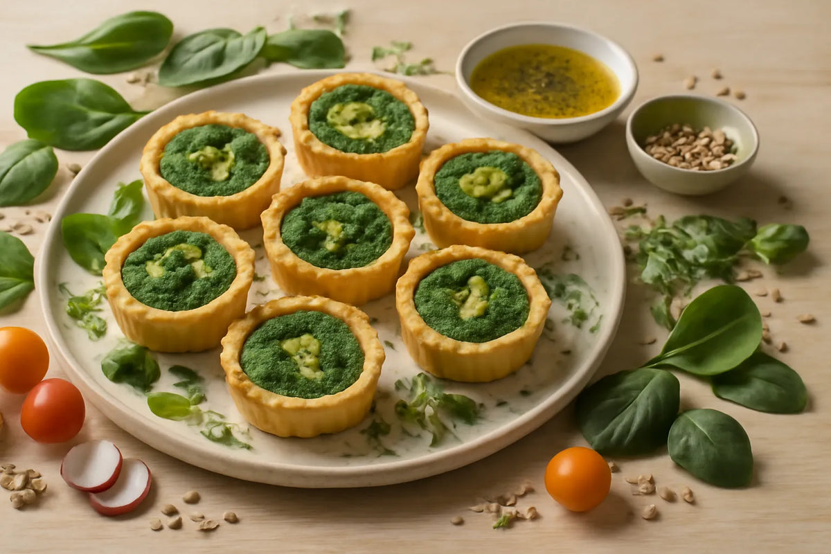 Mini quiches with spinach