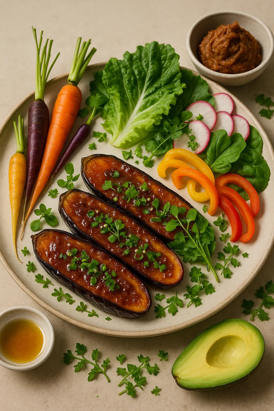 Berenjena glaseada con miso
