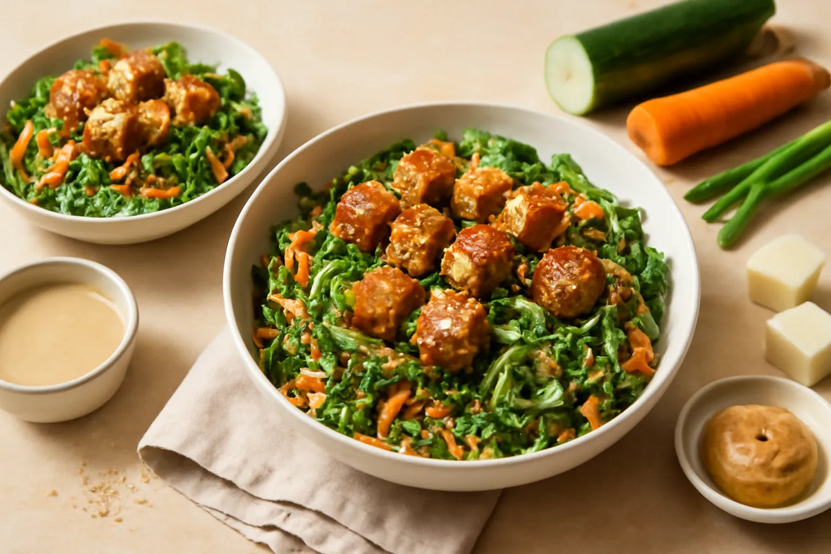 Miso Sesame Tofu Farro Salad