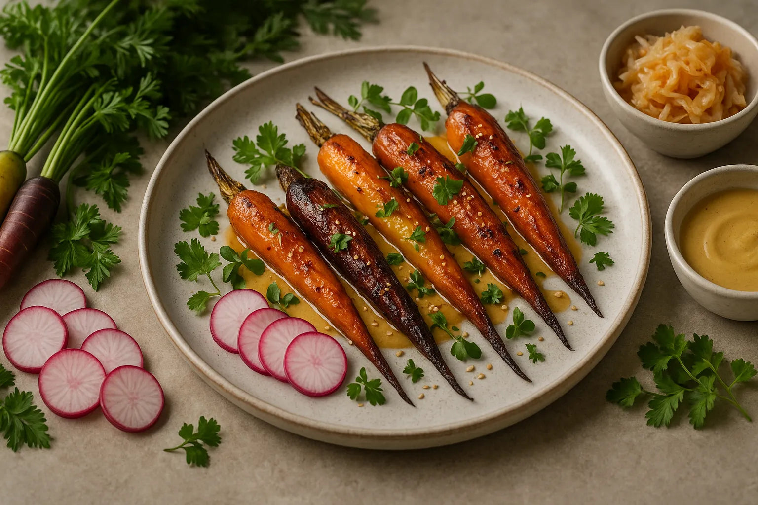 Miso Tahini Roasted Carrots