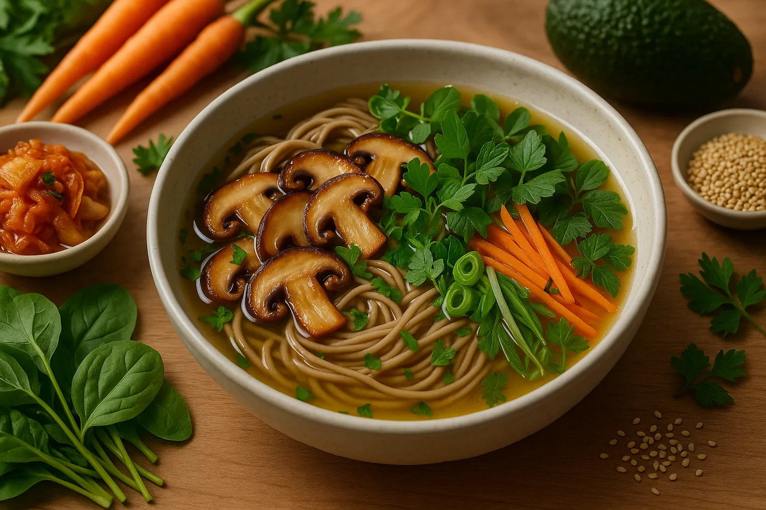 Mushroom Miso Soba Soup