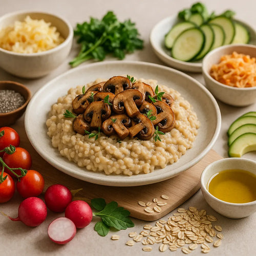 Oat risotto with mushrooms