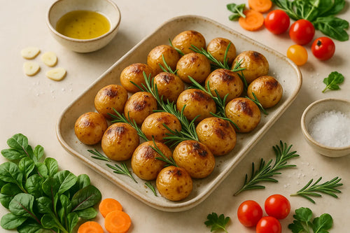 Oven-baked baby potatoes with rosemary
