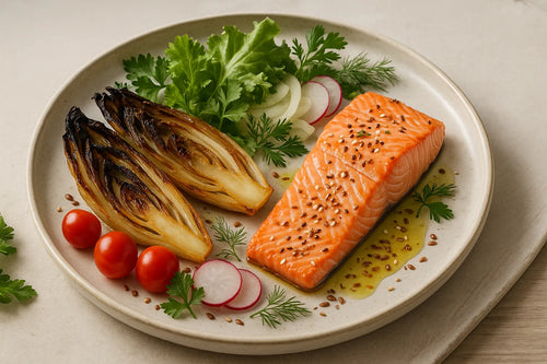 Oven-baked chicory with salmon