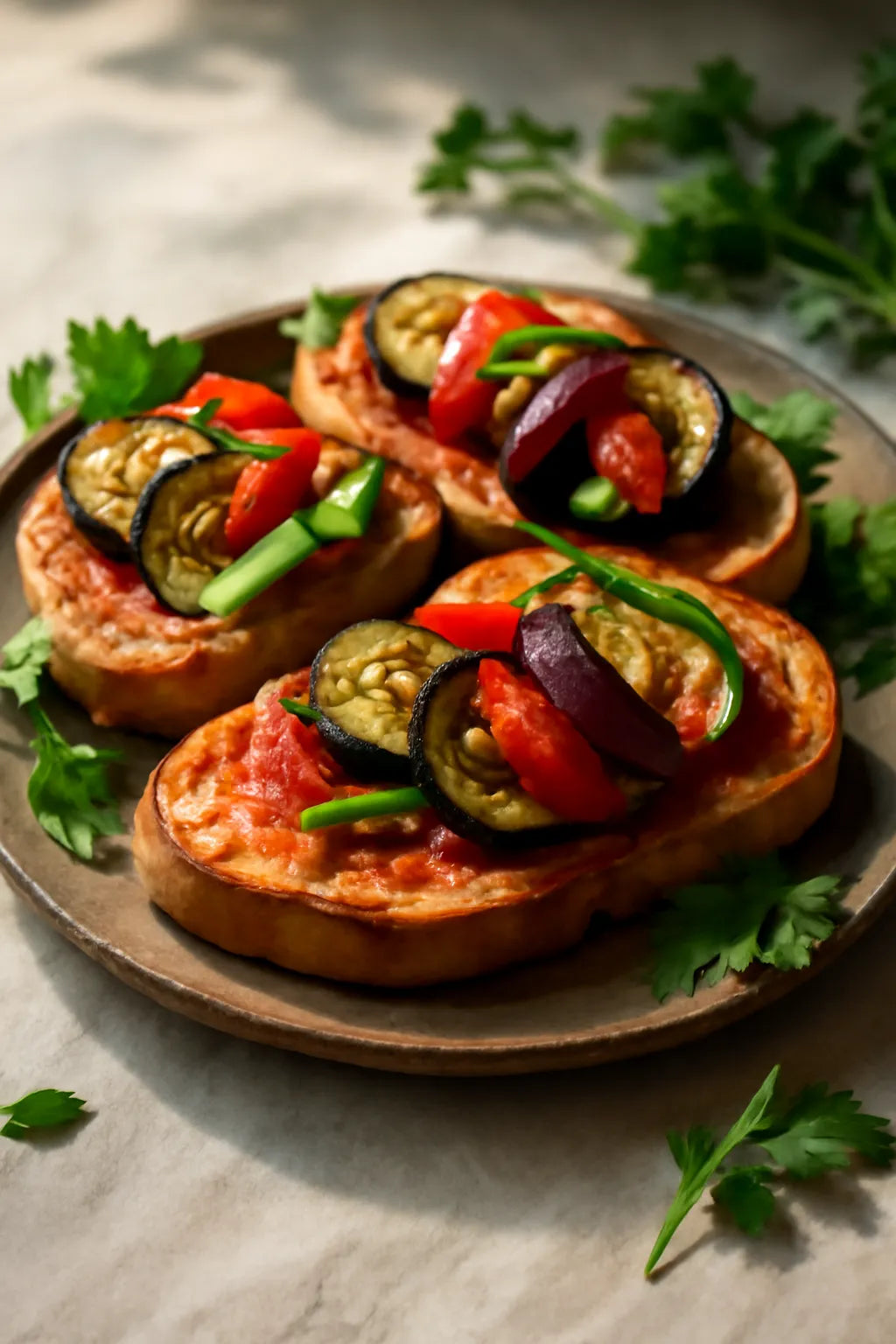 Pan con tomate met gegrilde groenten
