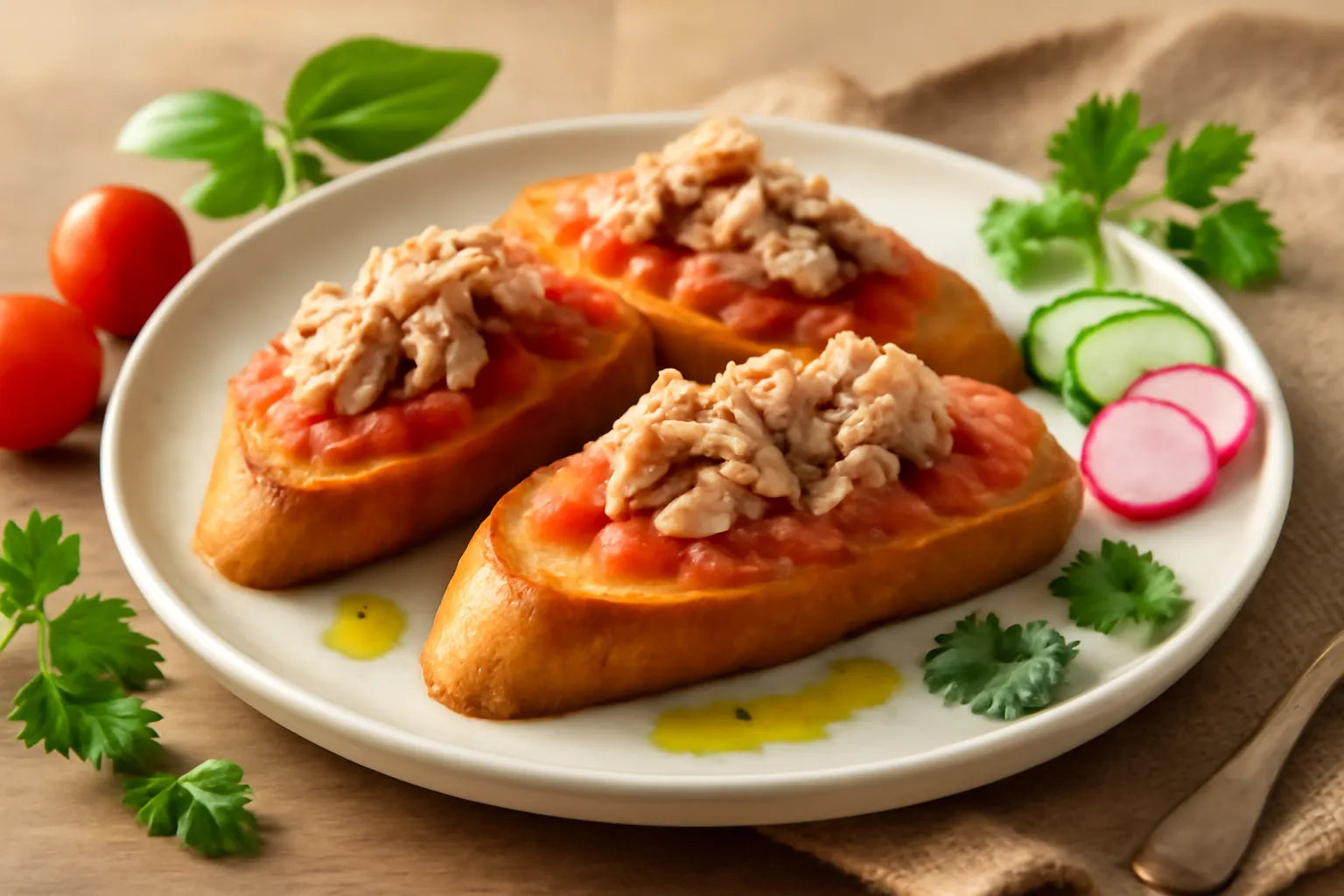 Pan con tomate met tonijn