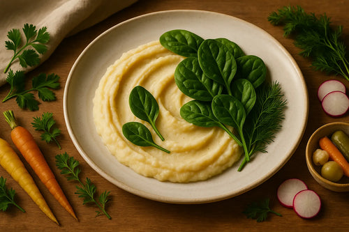 Parsnip mash with spinach