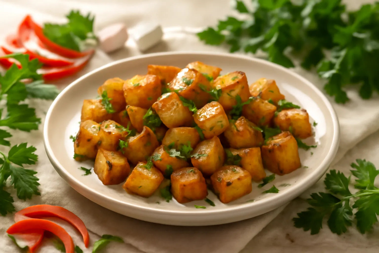 Patatas bravas light from the oven
