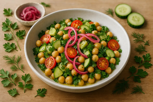 Pickled Onion Chickpea Salad