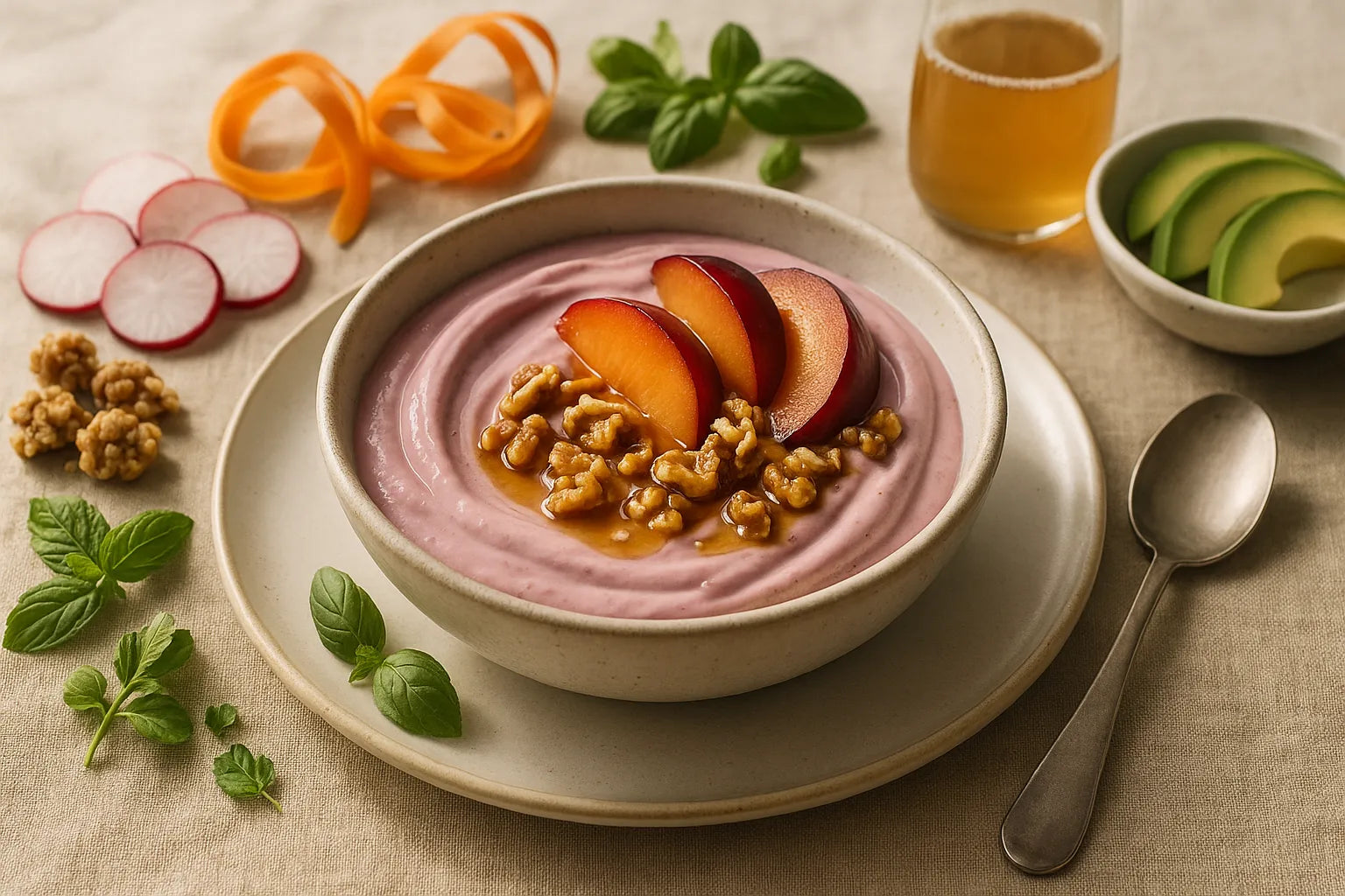 Plum Walnut Yogurt Bowl