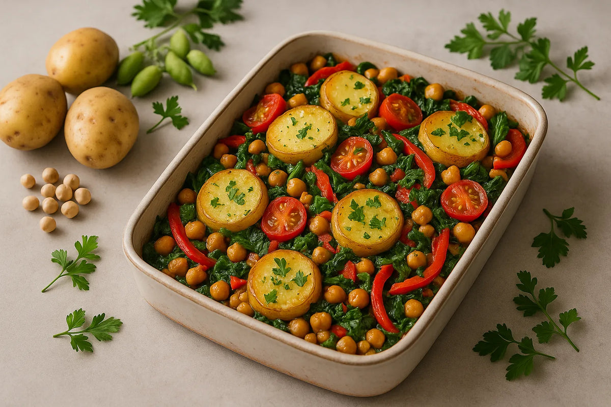 Potato chickpea casserole