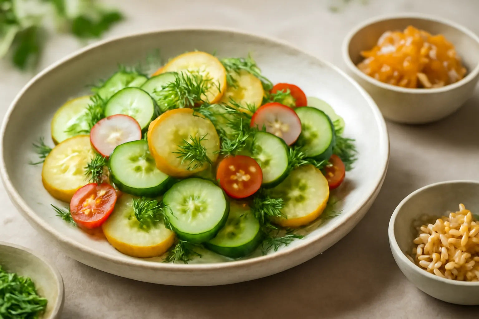 Potato cucumber salad with dill