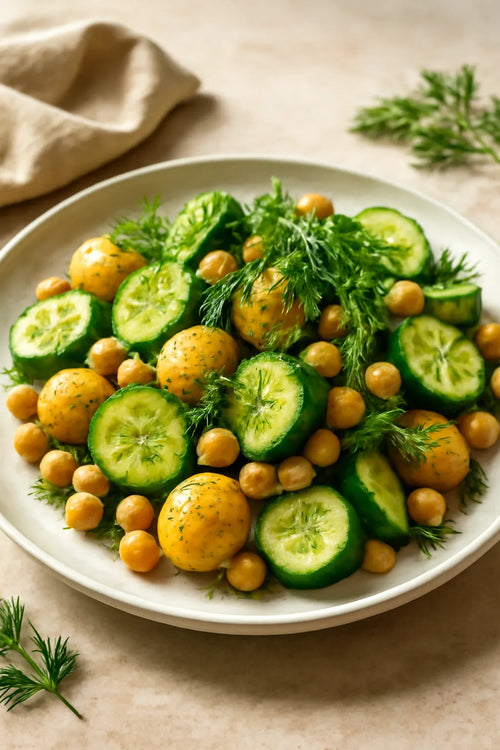Potato cucumber salad with dill