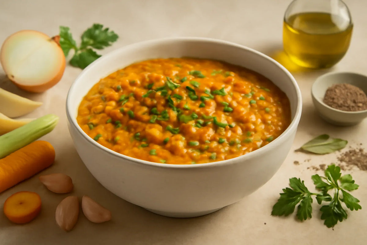 Stufato di cipolle e lenticchie prebiotico