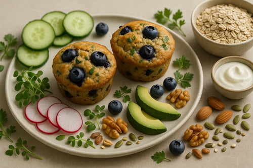 Protein breakfast muffins with blueberries