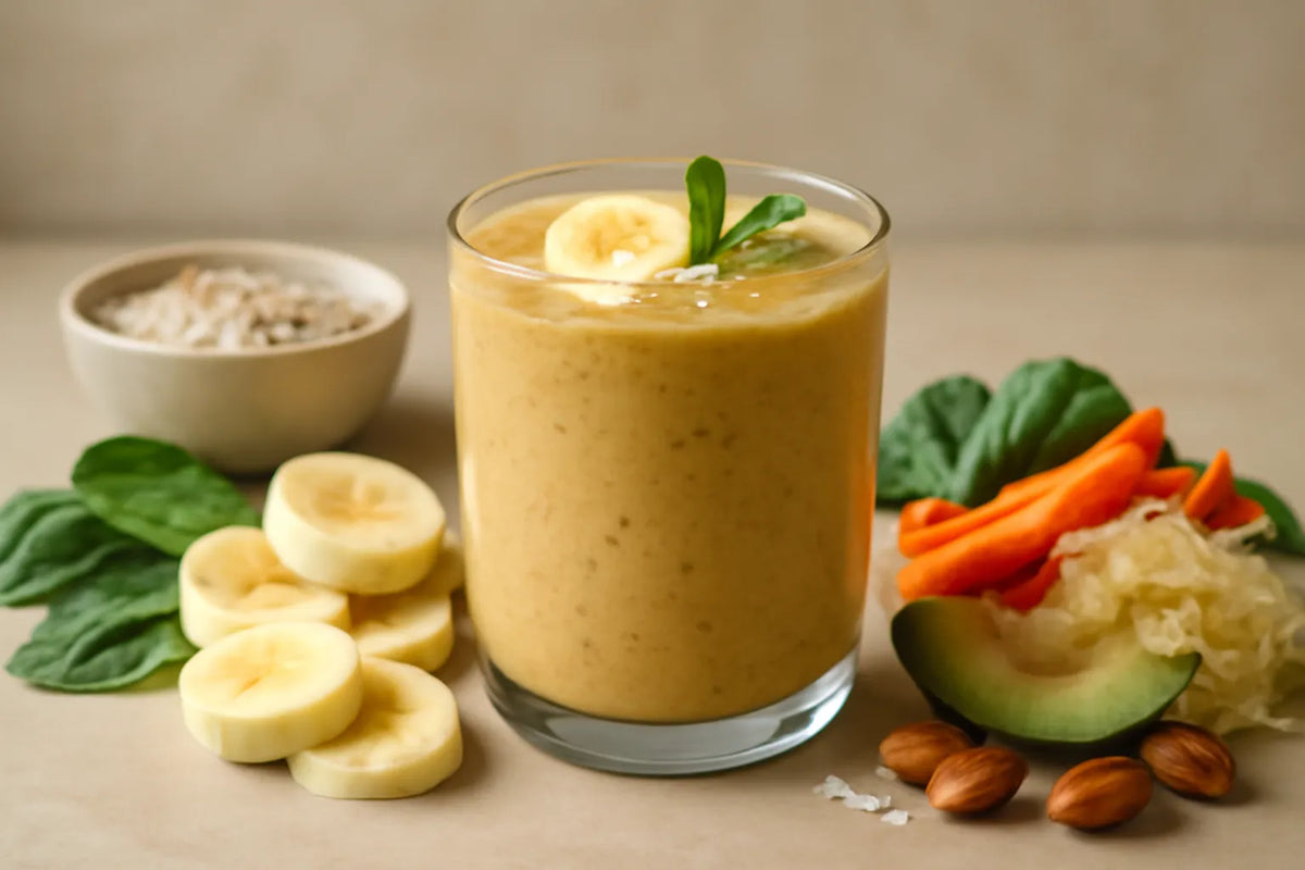 Protein smoothie with banana and oats