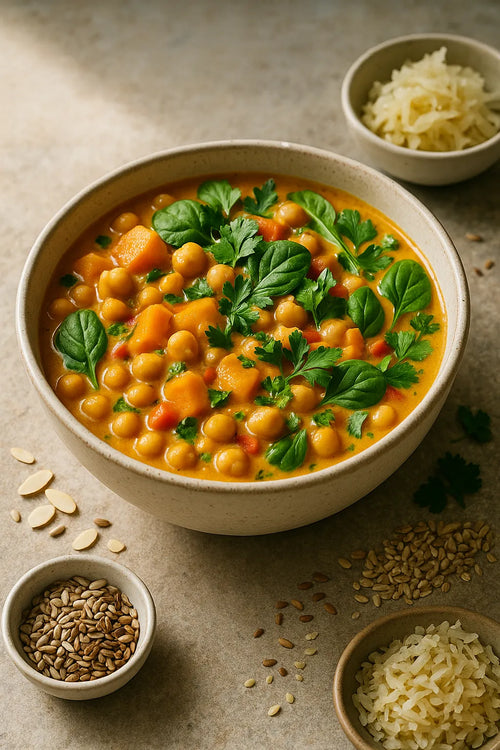 Curry de garbanzos y calabaza