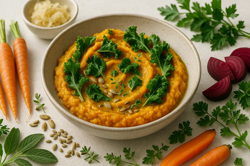 Pumpkin mash with kale