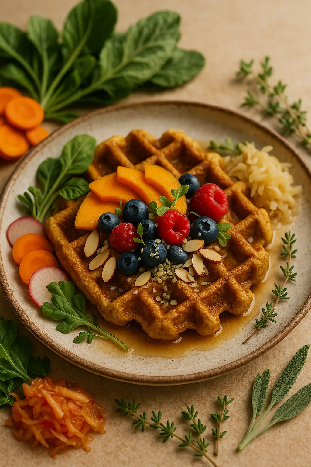 Pumpkin Oat Prebiotic Waffles