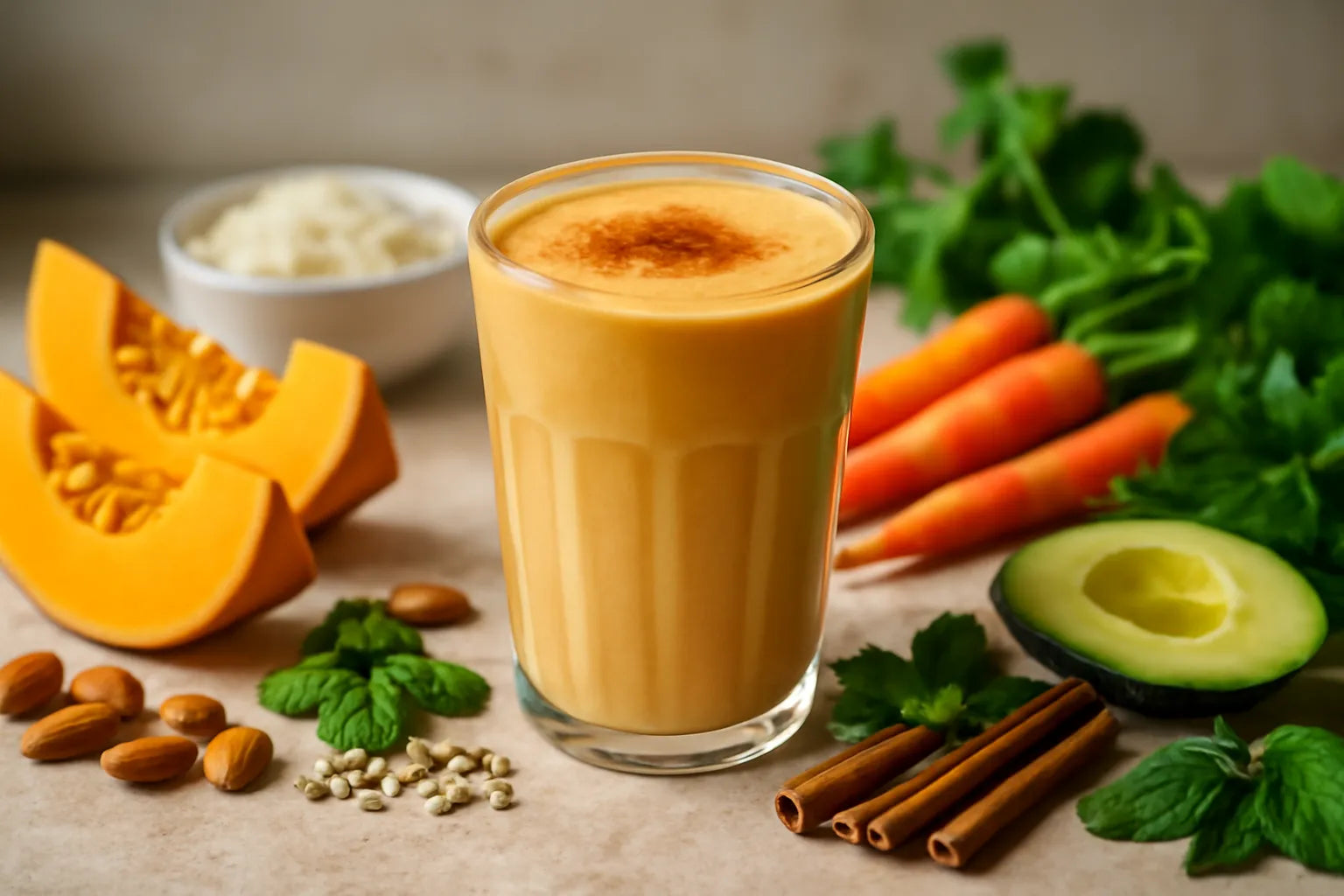 Pumpkin smoothie with cinnamon