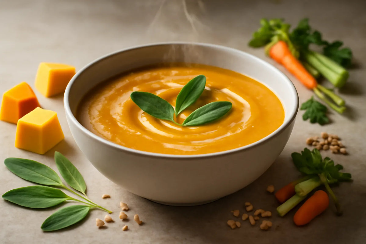 Sopa de calabaza con salvia
