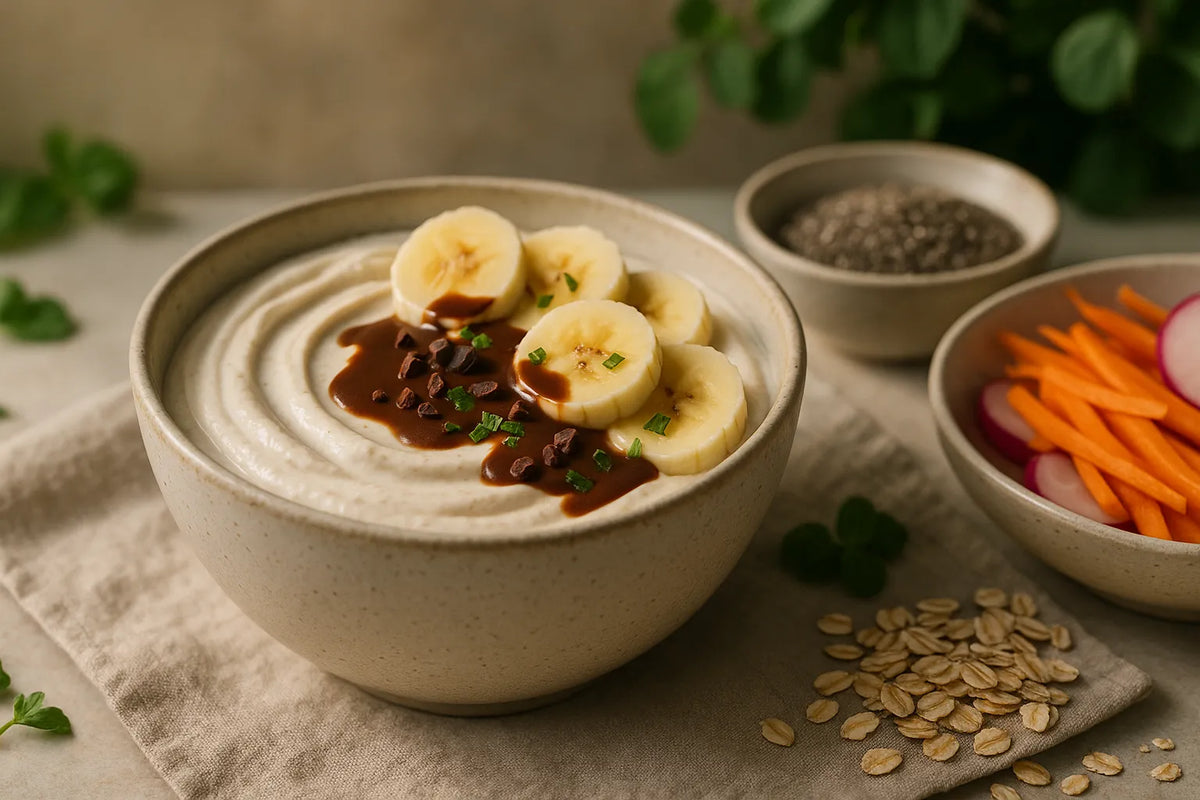 Quark with cacao and banana