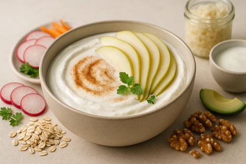 Quark with pear and cinnamon