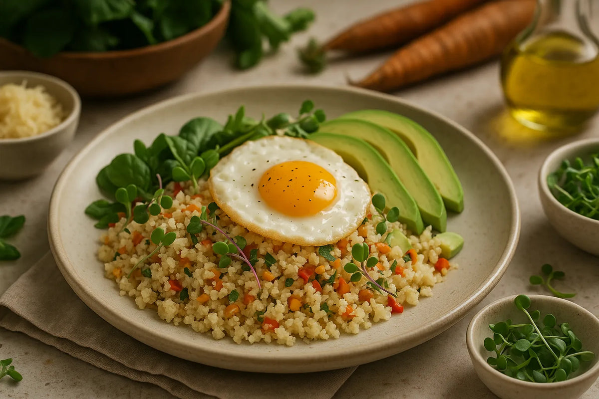 Quick cauliflower rice with egg