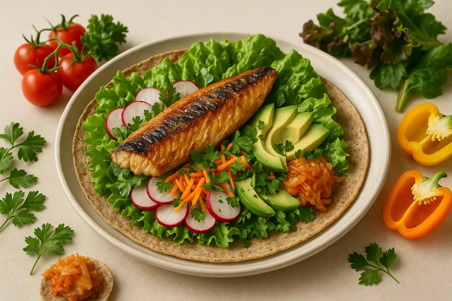 Quick mackerel wrap