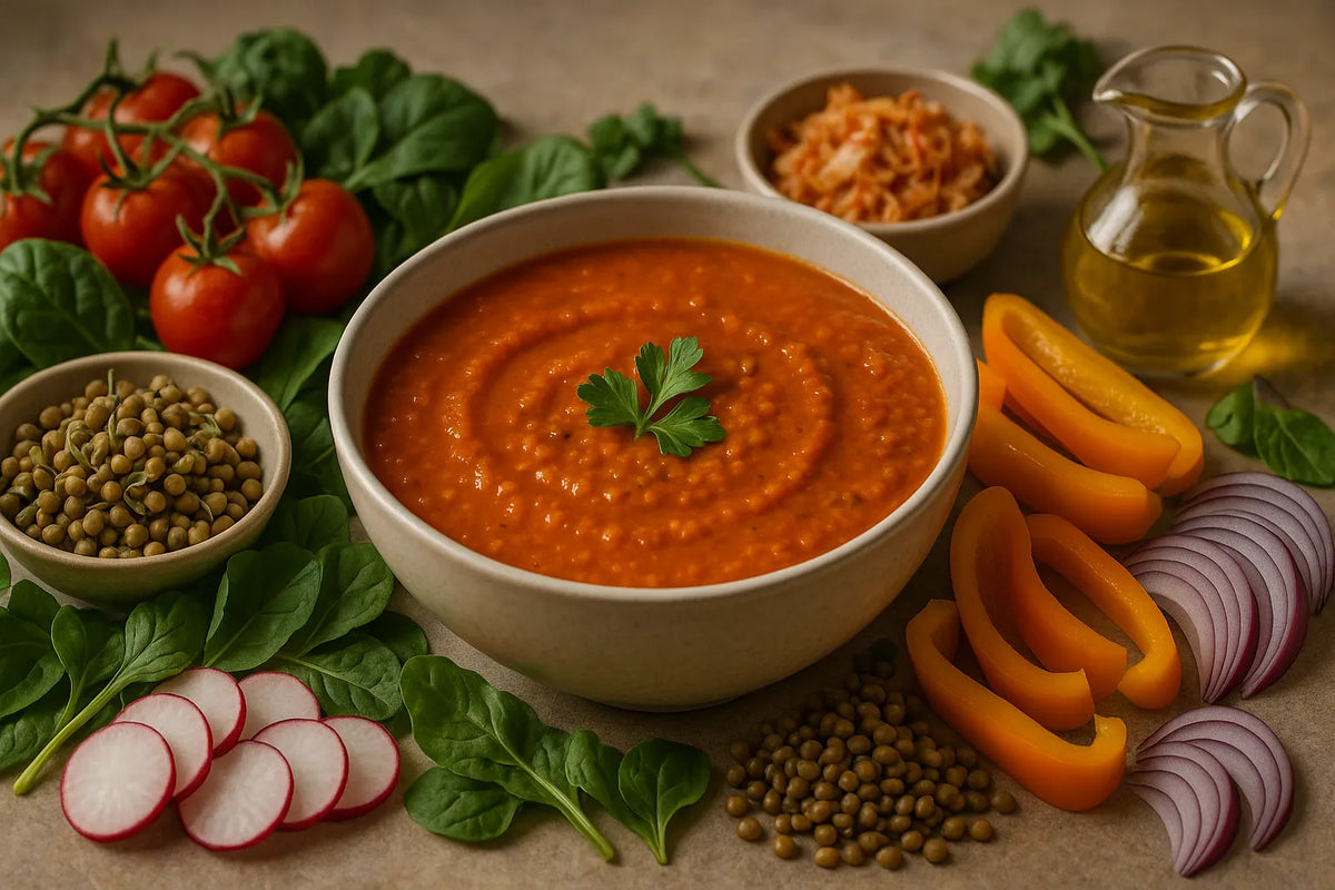 Quick tomato soup with lentils