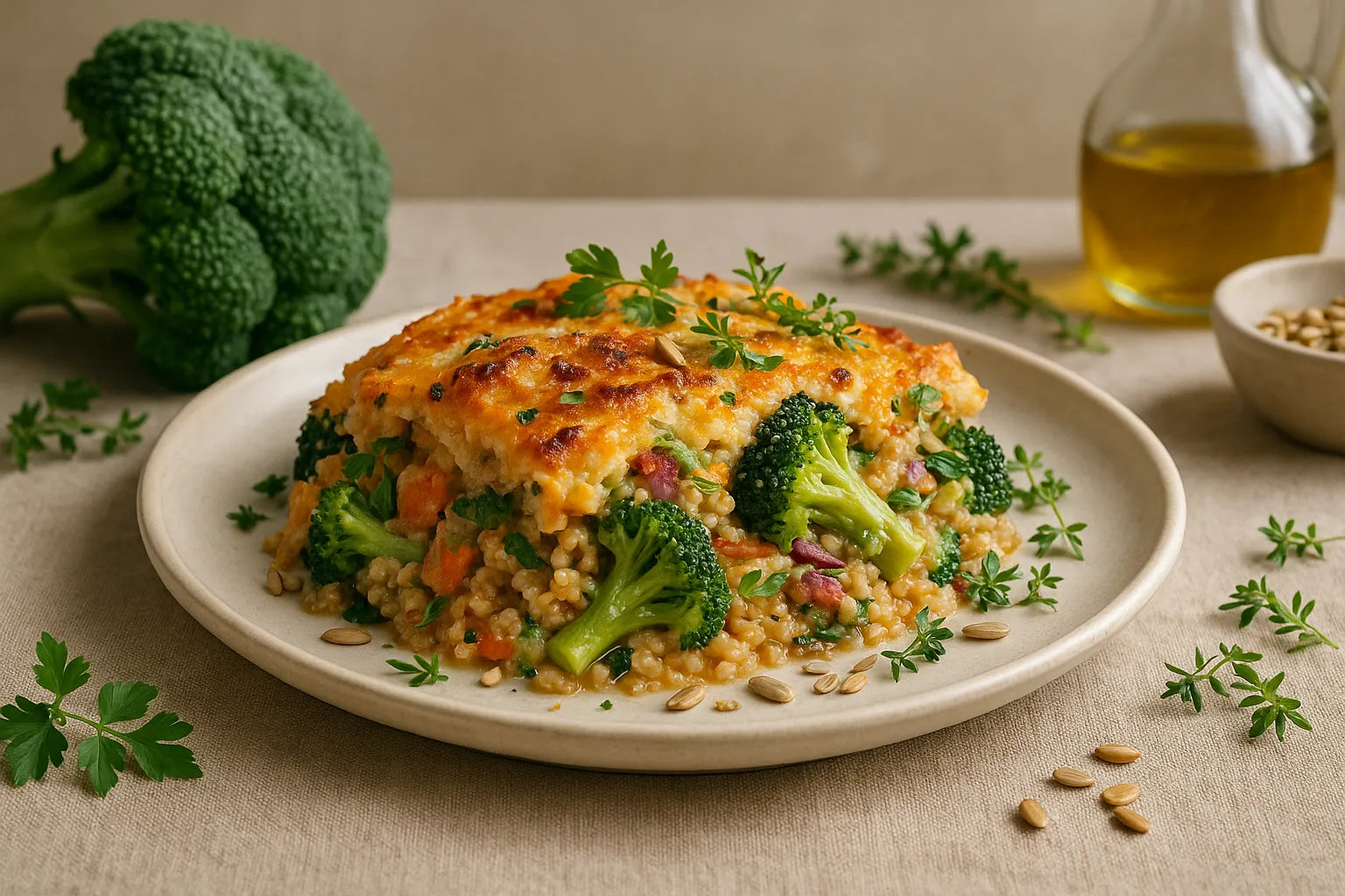 Cazuela de Quinoa con Brócoli